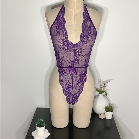 Purple lace one piece - Picture 2 of 14
